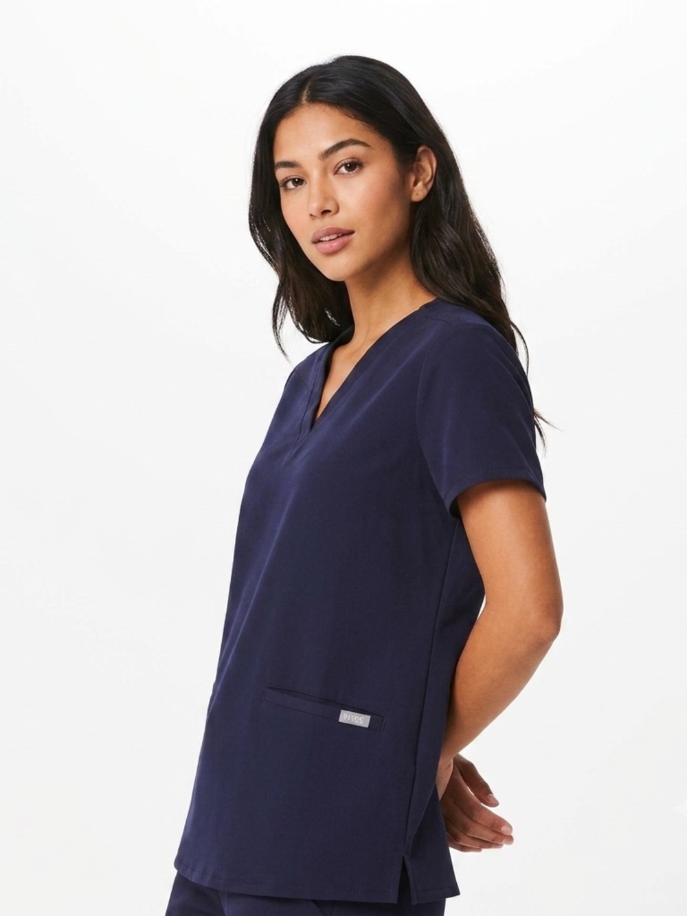 FIGS Women's Casma Three-Pocket Scrub Top #2054 Navy